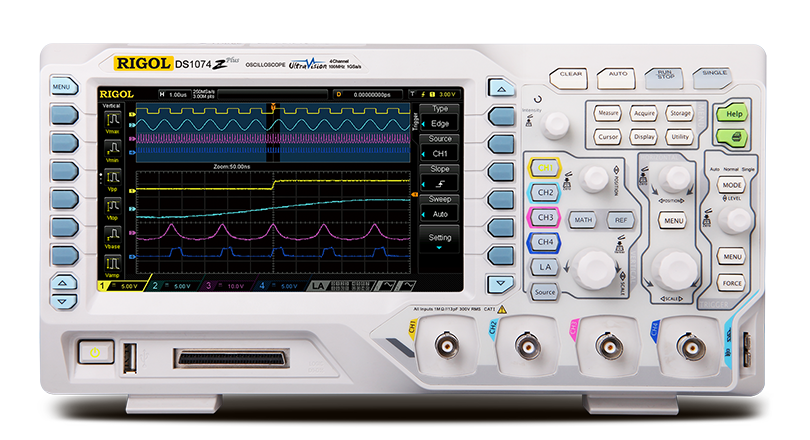 普源数字示波器DS1000Z 4通道 100MHz 70MHz 50MHz